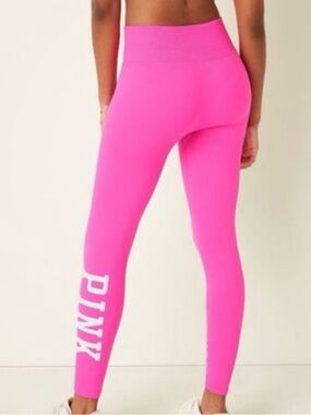 PINK Victoria's Secret Hot Pink High-Waist Logo Leggings